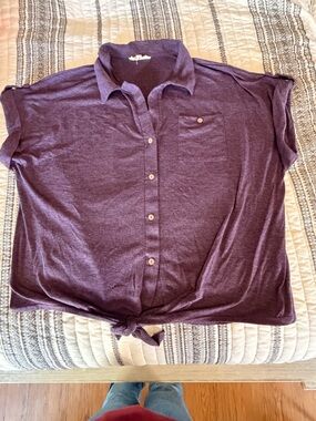 Parallel Skies Plum Cotton Shirt